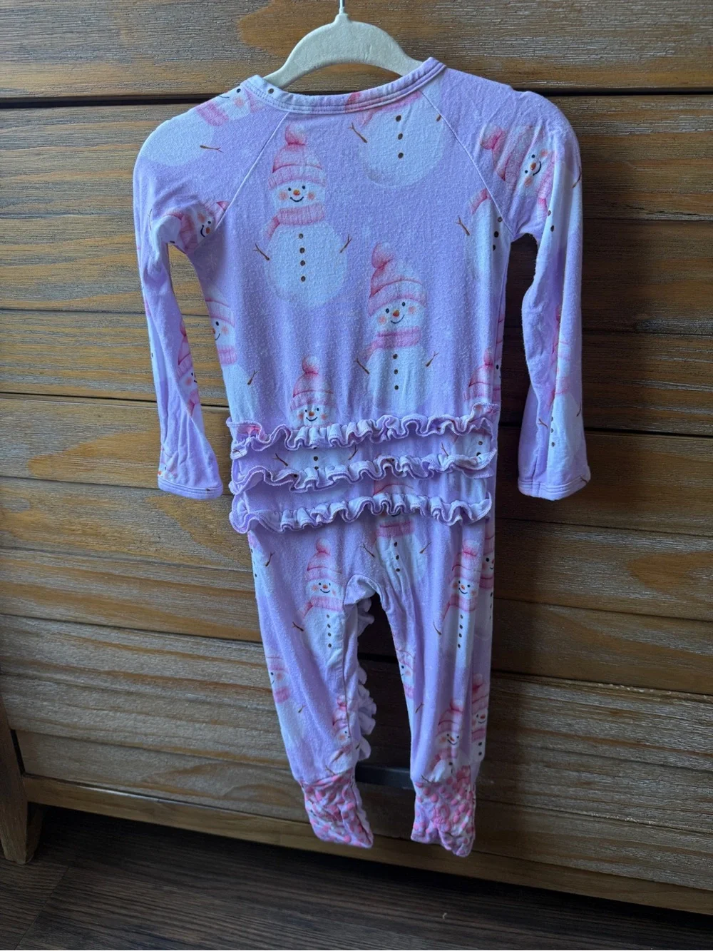 BUNDLE 2 Little Sleepies Blue Floral Footed One-Piece Convertible PJ Bums Roses